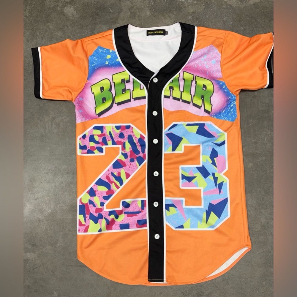 The Fresh Prince of Bel-Air 23 Button Up Retro Throwback Jersey Size Large 90’s